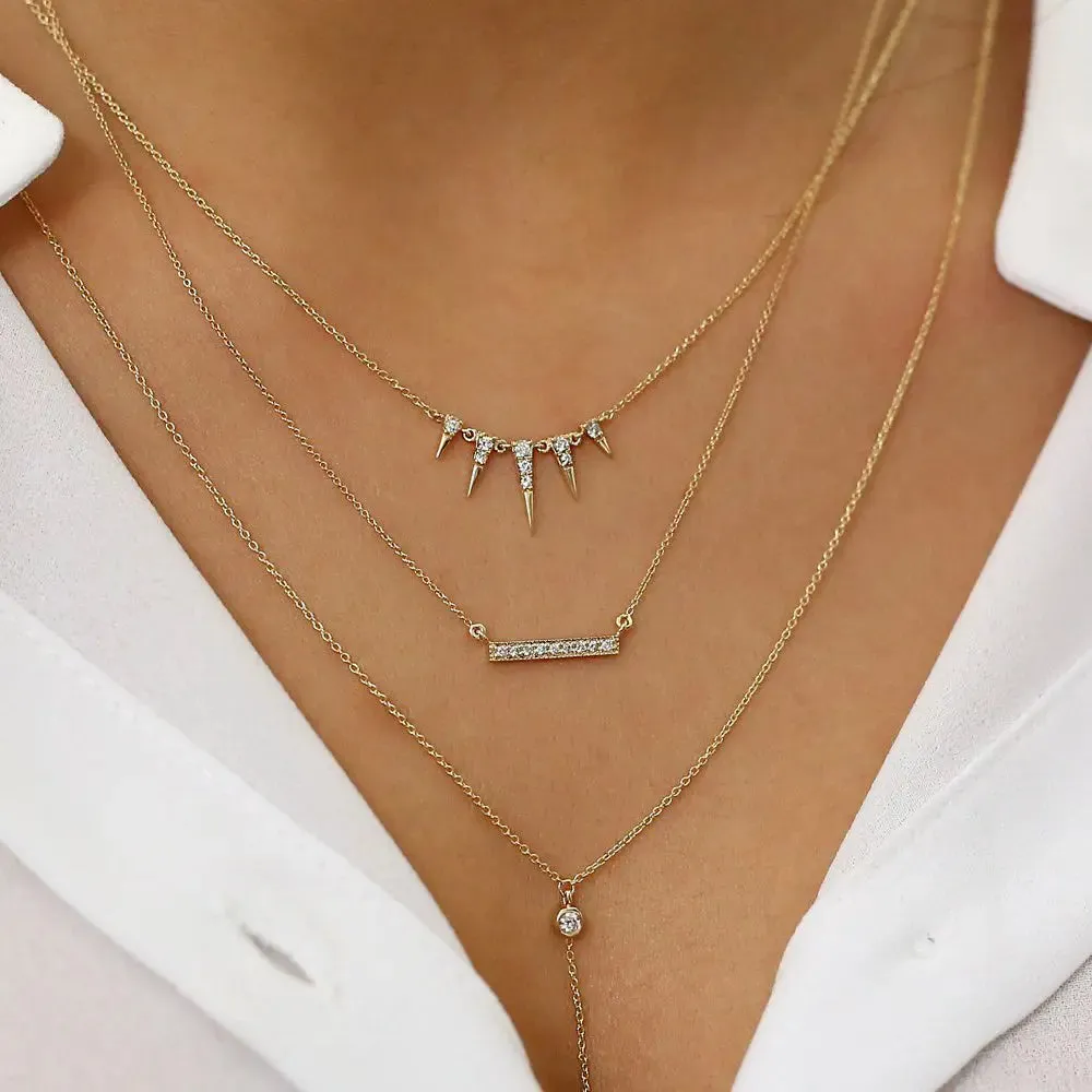 0.18CTW Diamond Spike Necklace