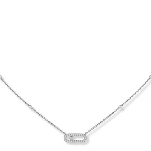 0.23ctw White Gold Diamond Pavé Necklace