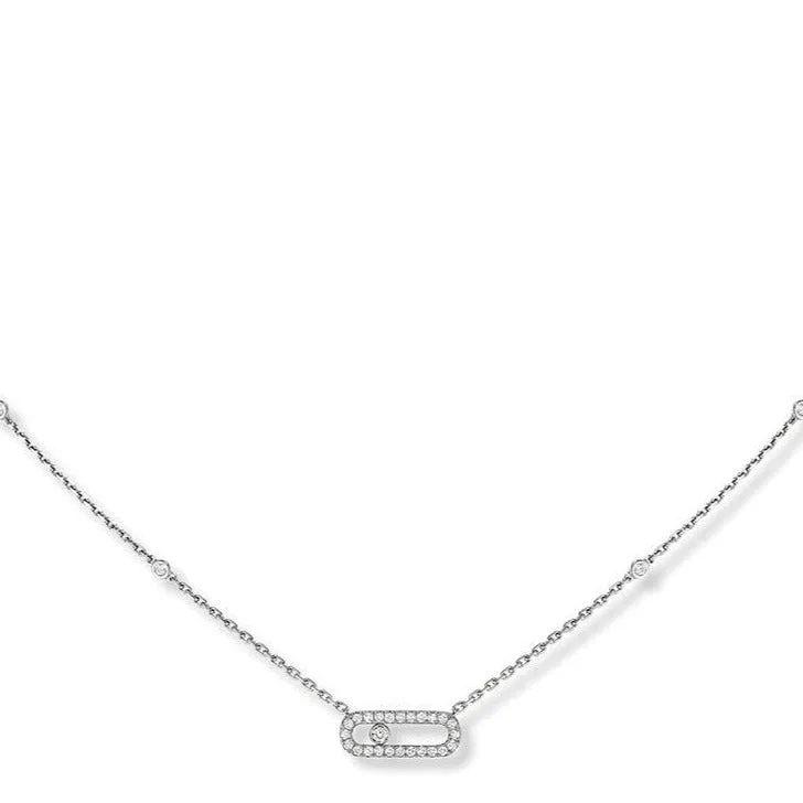 0.23ctw White Gold Diamond Pavé Necklace