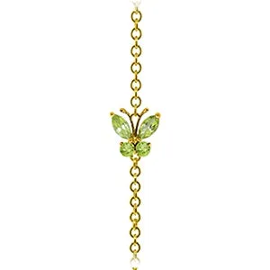 0.6 Carat 14K Solid Yellow Gold Flutter Peridot Bracelet