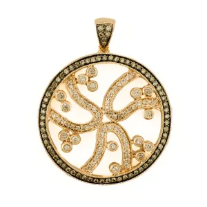 0.75ctw Diamond Accented Fancy Round Pendant in 14K Rose Gold