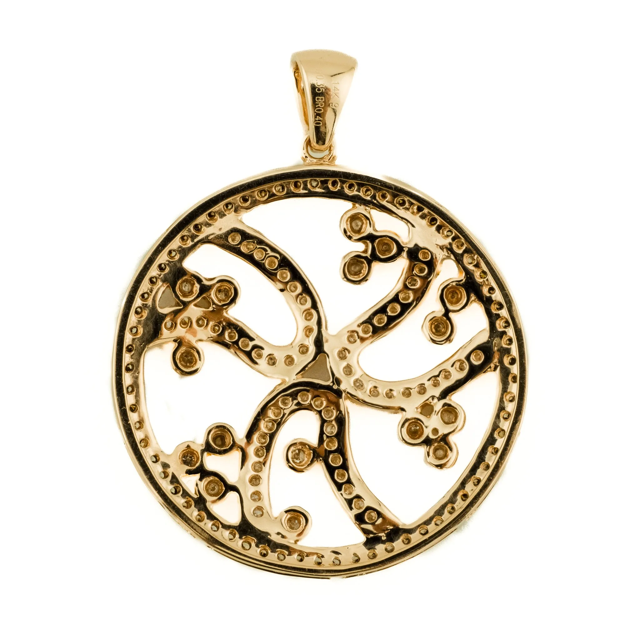 0.75ctw Diamond Accented Fancy Round Pendant in 14K Rose Gold