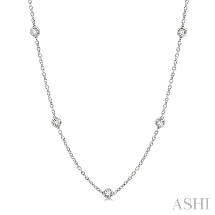 1 Ctw Round Cut Diamond Fashion Necklace in 14K White Gold