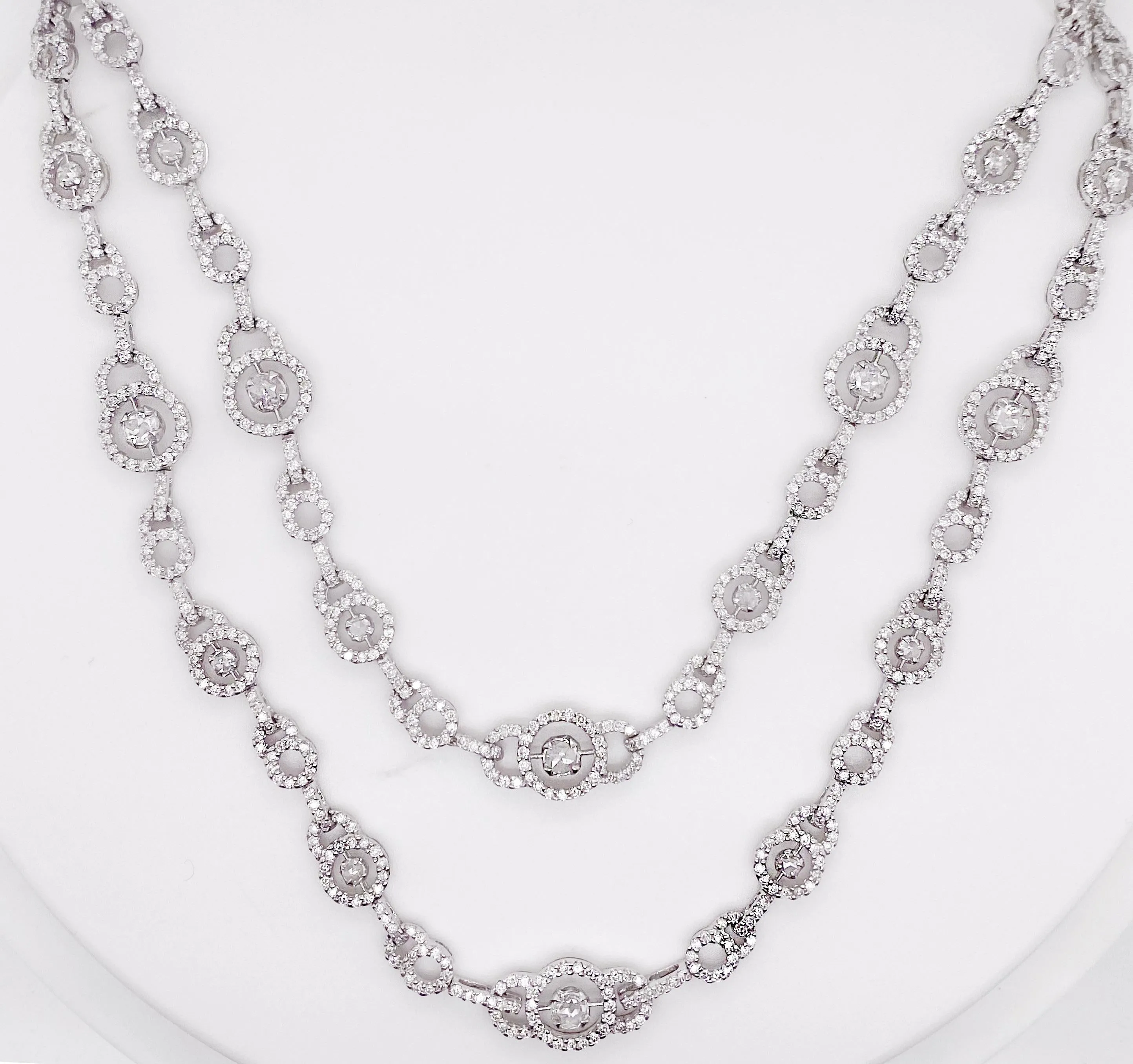 10 Carat Diamond Double Strand Necklace