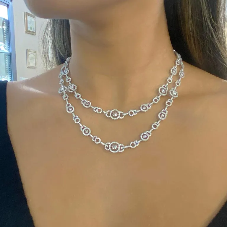 10 Carat Diamond Double Strand Necklace