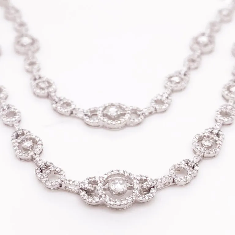 10 Carat Diamond Double Strand Necklace