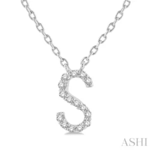 10K Gold "S" Diamond Initial Necklace