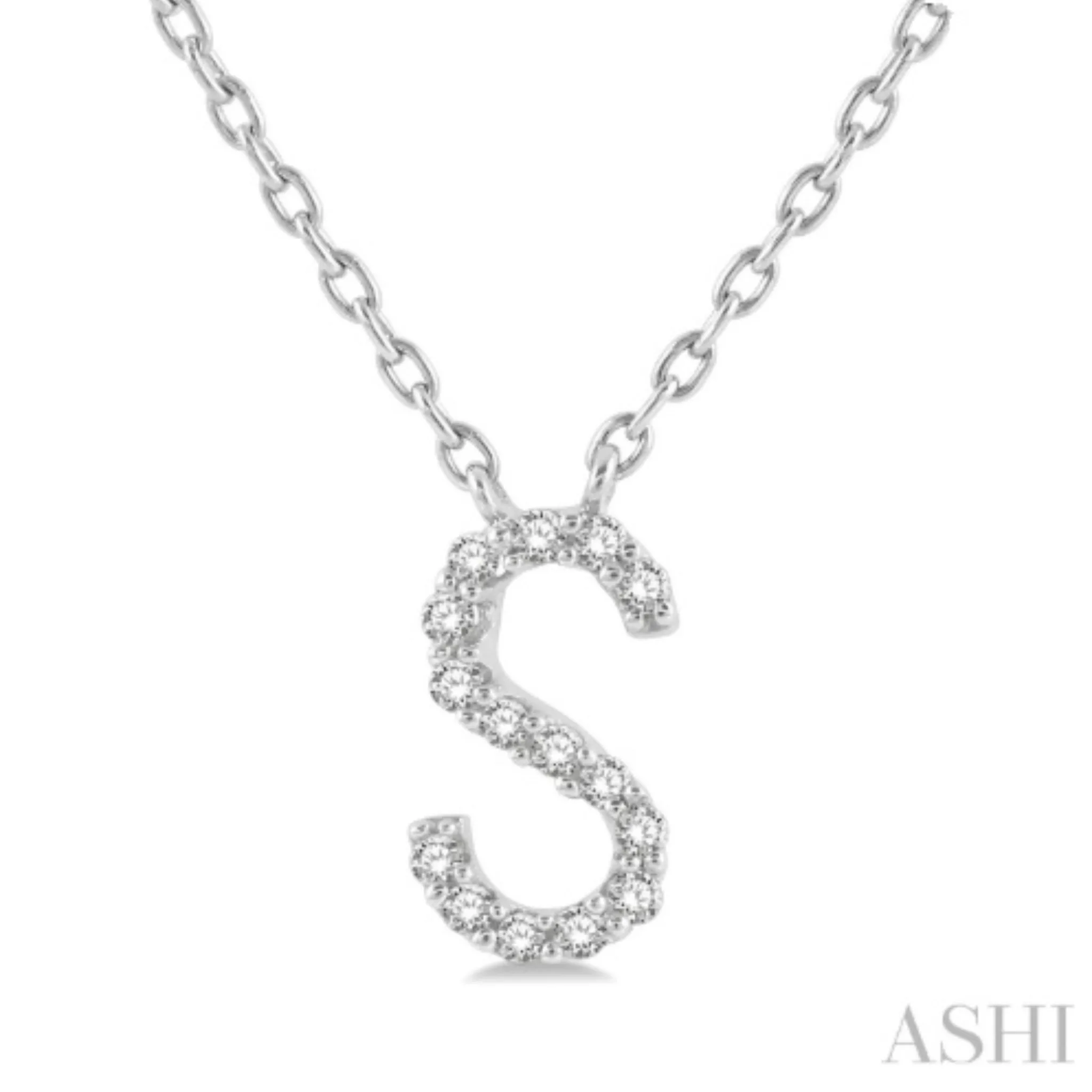 10K Gold "S" Diamond Initial Necklace