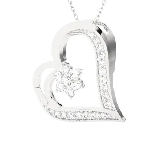 1/2  ctw Round Lab Grown Diamond Heart Pendant