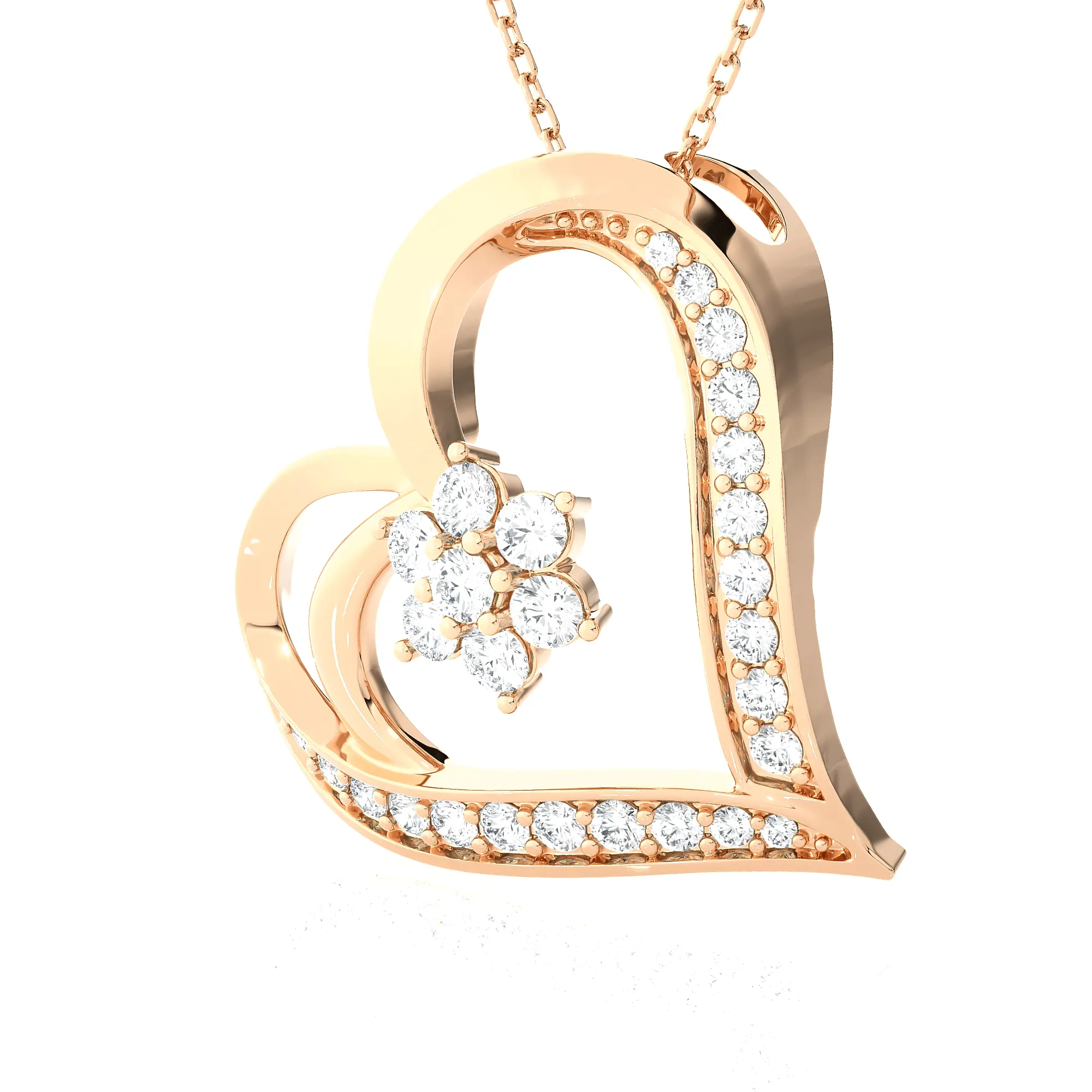 1/2  ctw Round Lab Grown Diamond Heart Pendant