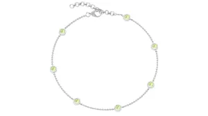 1.25 CT Bezel Set Peridot Seven Stone Station Chain Bracelet