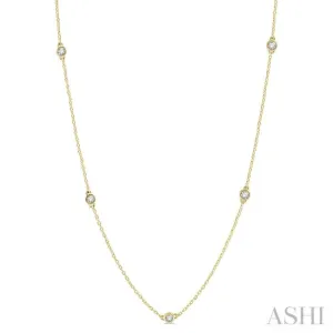 1/3 Ctw Round Cut Diamond Fashion Necklace in 14K Yellow Gold