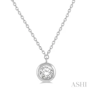 1/3 ctw Round Cut Diamond Necklace in 14K White Gold