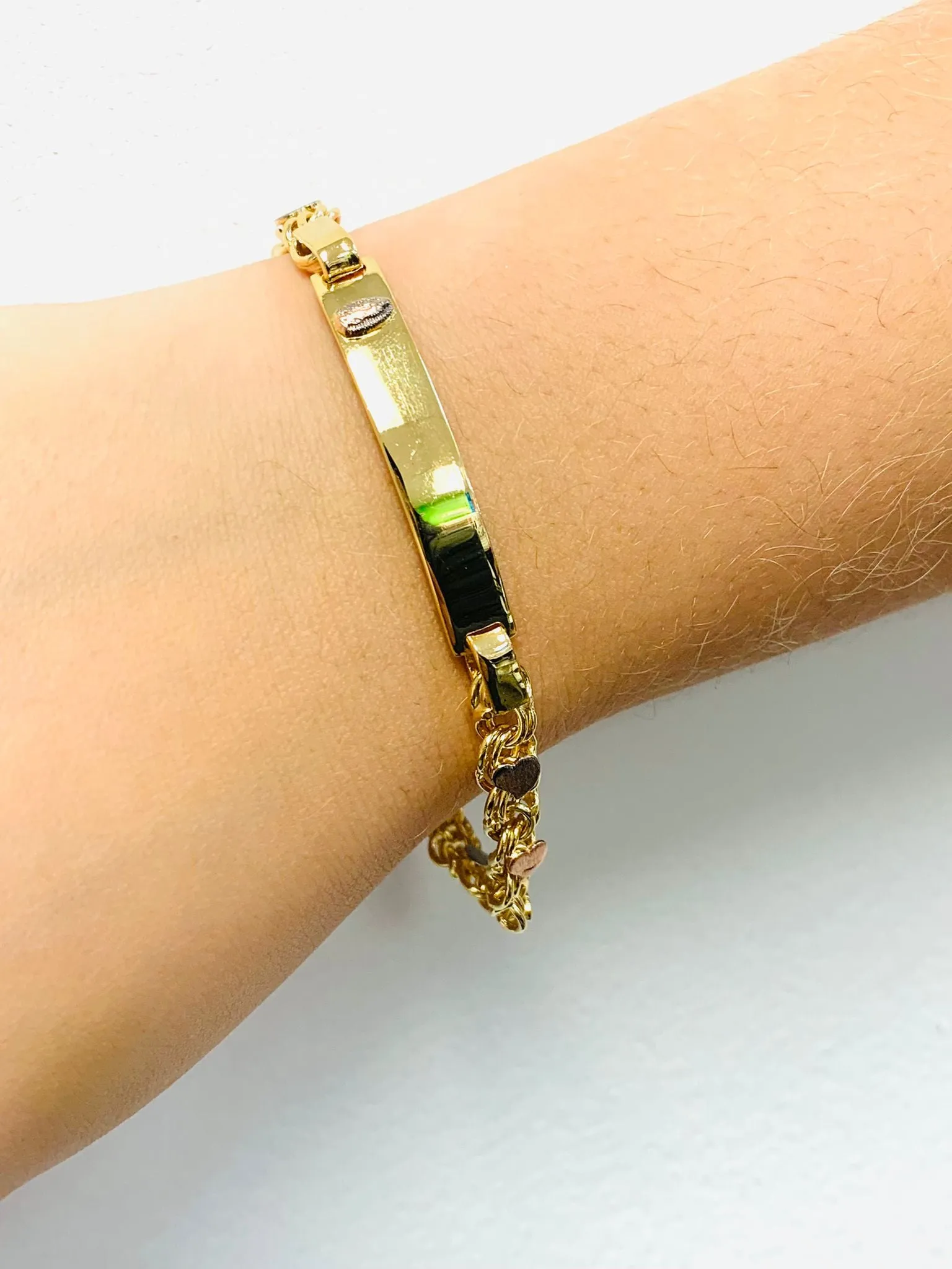 14K Gold Filled ID Bracelet 7" for Womens / Virgen de Guadalupe ID Bracelet / Dainty Guadalupe Bracelet / Womens ID Bracelet / Pulseras ID