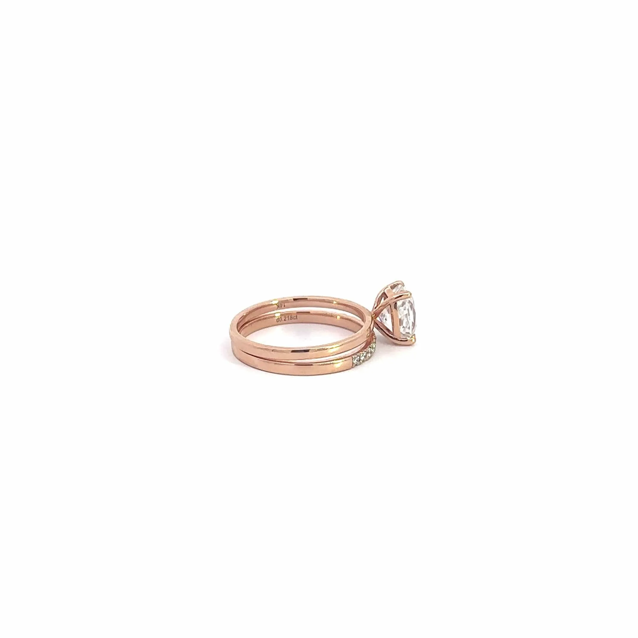 14k Rose Gold Moissanite Diamond 2 in 1 Engagement Ring