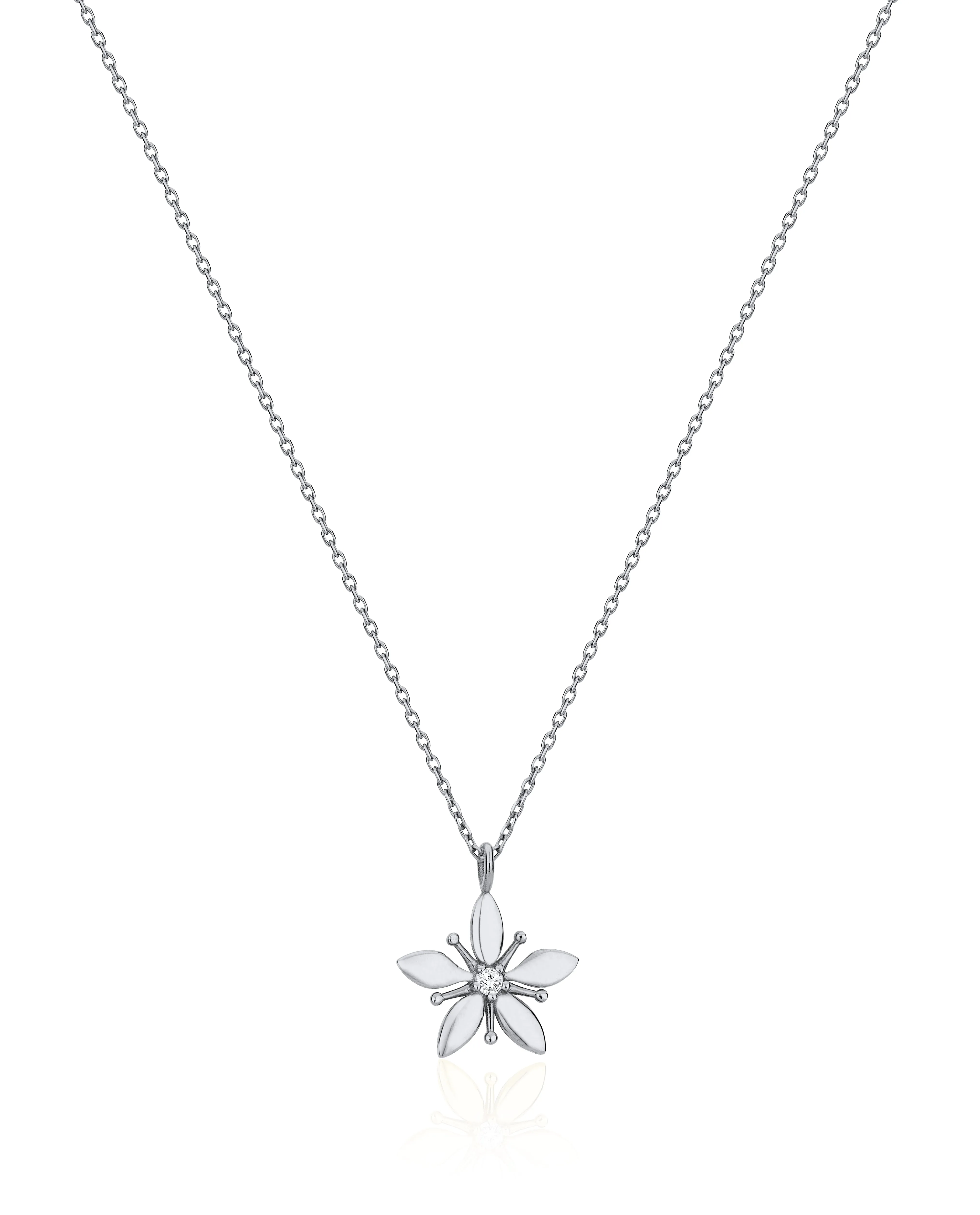 14K Solid Gold Le Fleur Diamond Necklace