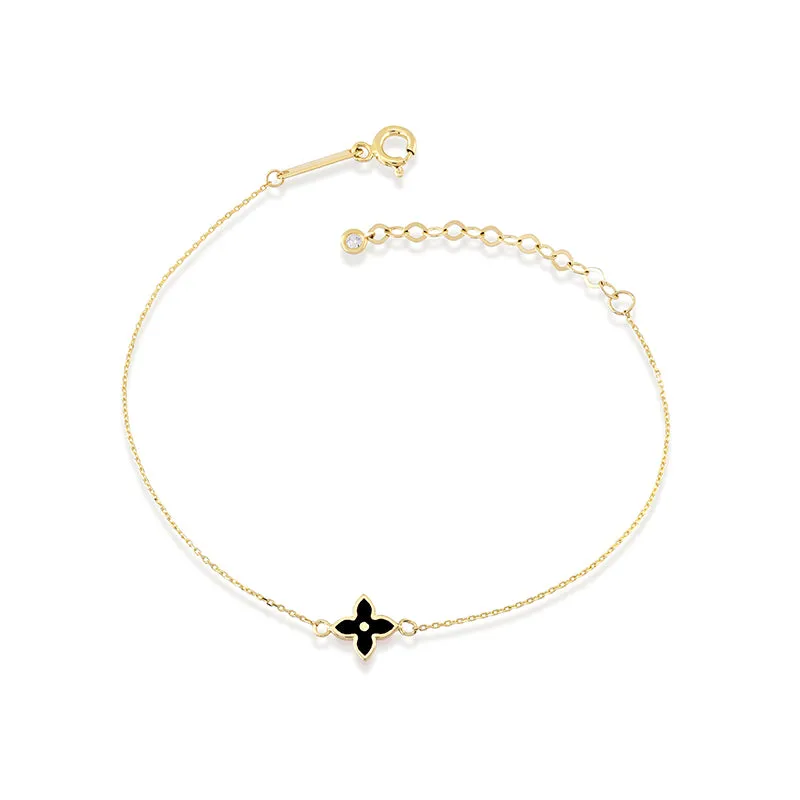 14K Solid Gold Le Petit Fleur Bracelet