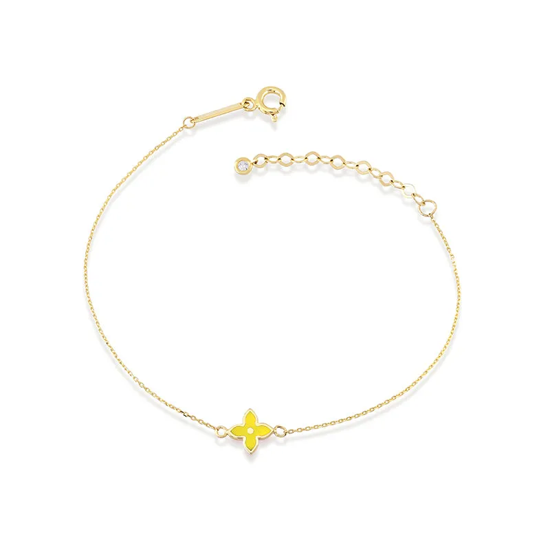 14K Solid Gold Le Petit Fleur Bracelet