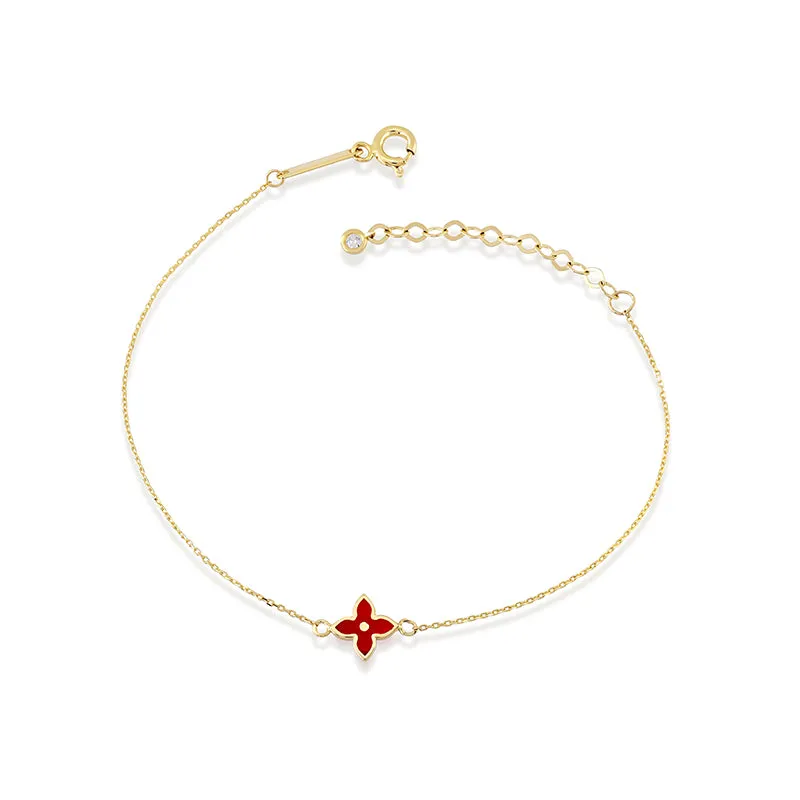 14K Solid Gold Le Petit Fleur Bracelet