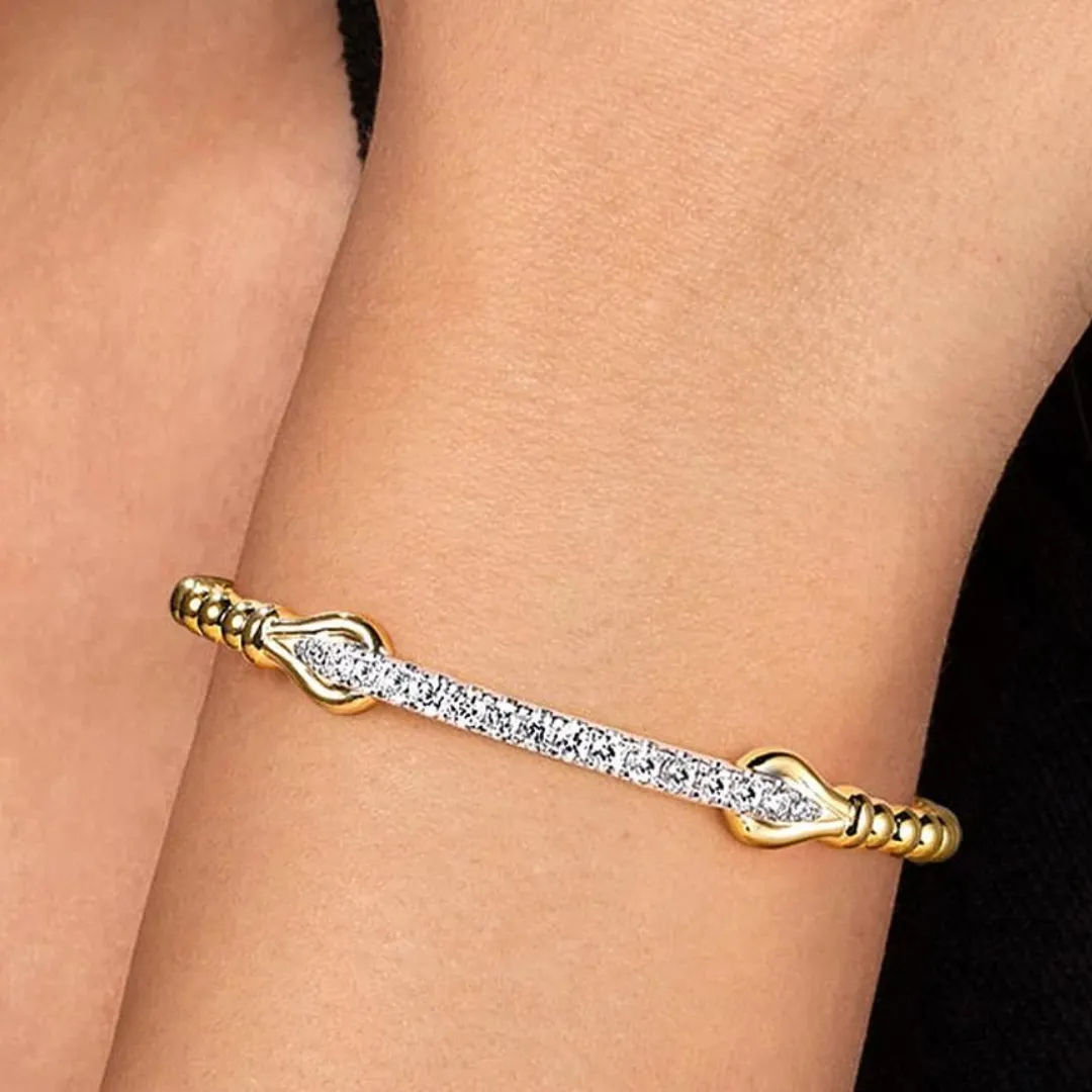 14K Two-Tone Bujukan and Diamond Bangle - LIMITED COLLECTORS EDITION