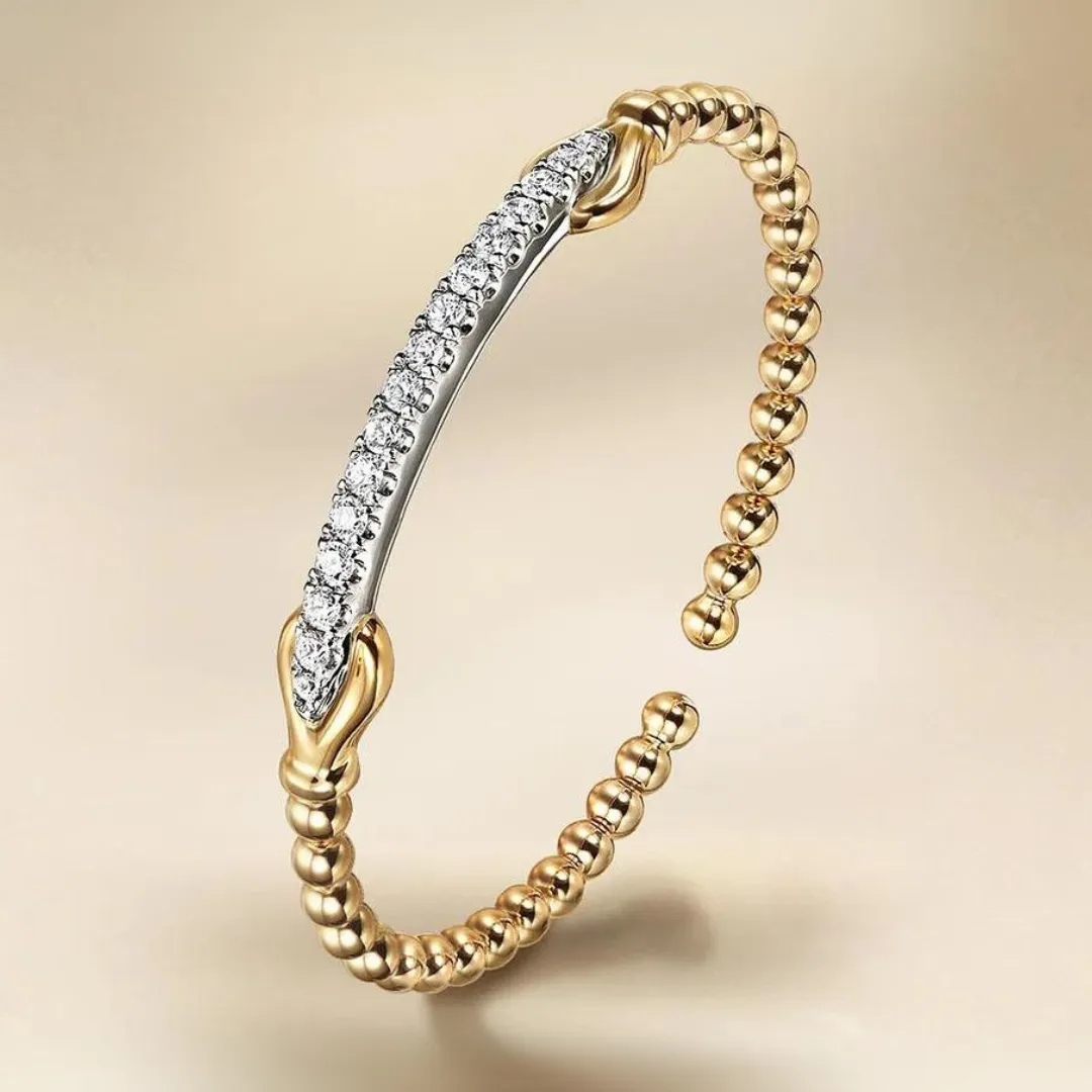 14K Two-Tone Bujukan and Diamond Bangle - LIMITED COLLECTORS EDITION