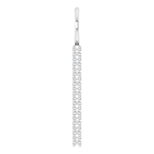 14K White Gold 1/6 CTW Natural Diamond Vertical Bar Charm/Pendant