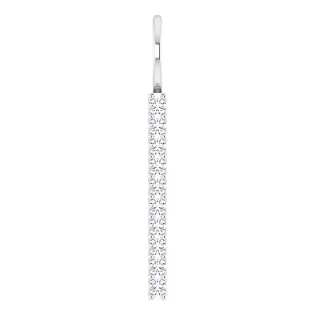 14K White Gold 1/6 CTW Natural Diamond Vertical Bar Charm/Pendant