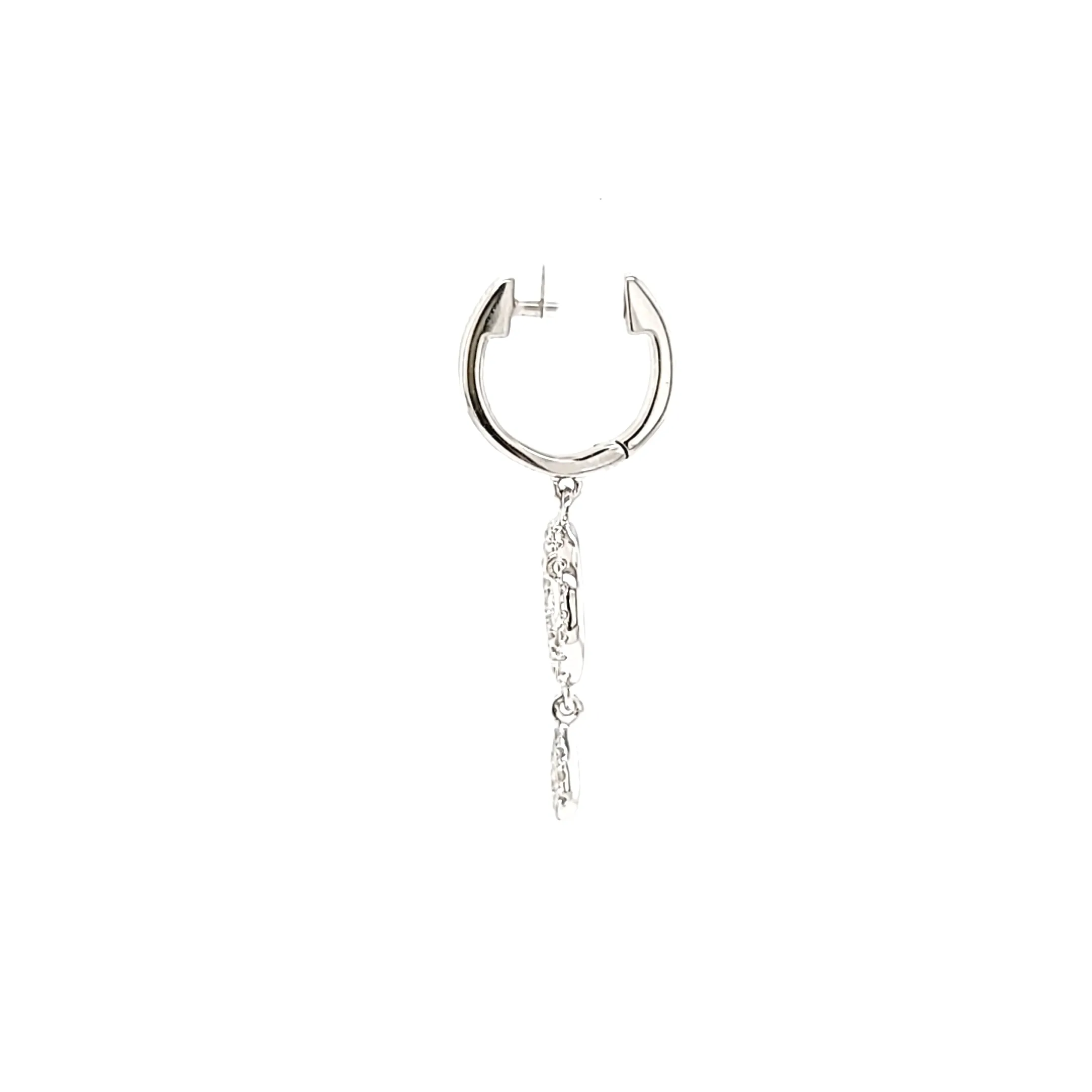 14k White Gold Circle Dangle Earrings (I4012)