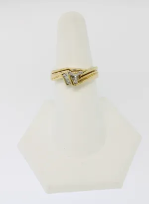 14k Yellow Gold Diamond Wedding Set Complimentary Mounting Size 7