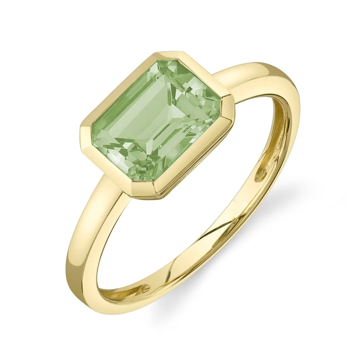 14K Yellow Gold Peridot Ring