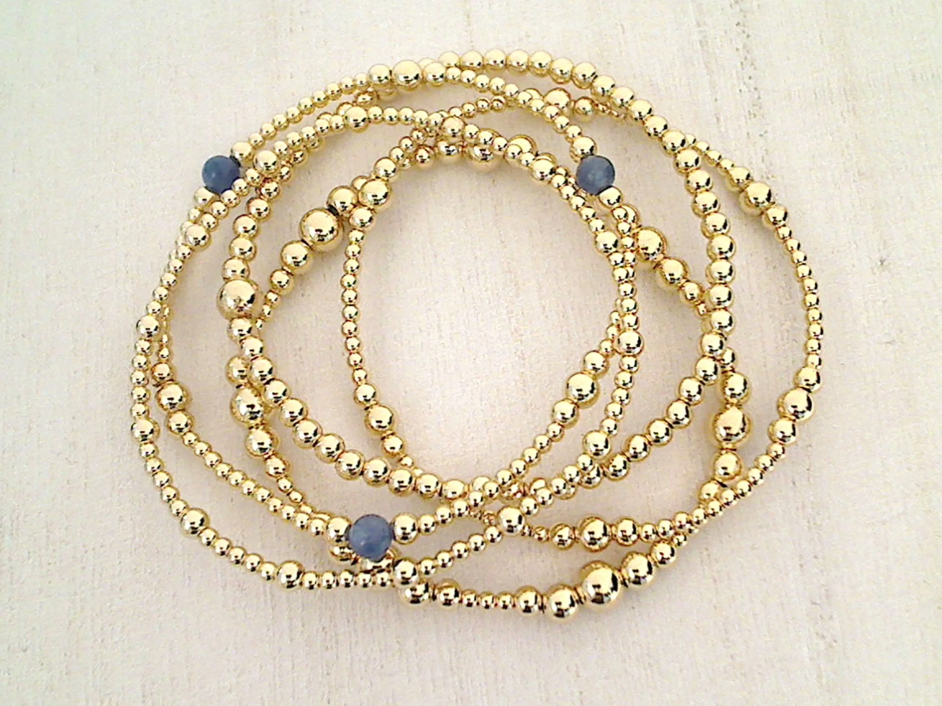 14kt Gold Filled Stretch Bracelet - Style 4 Medium