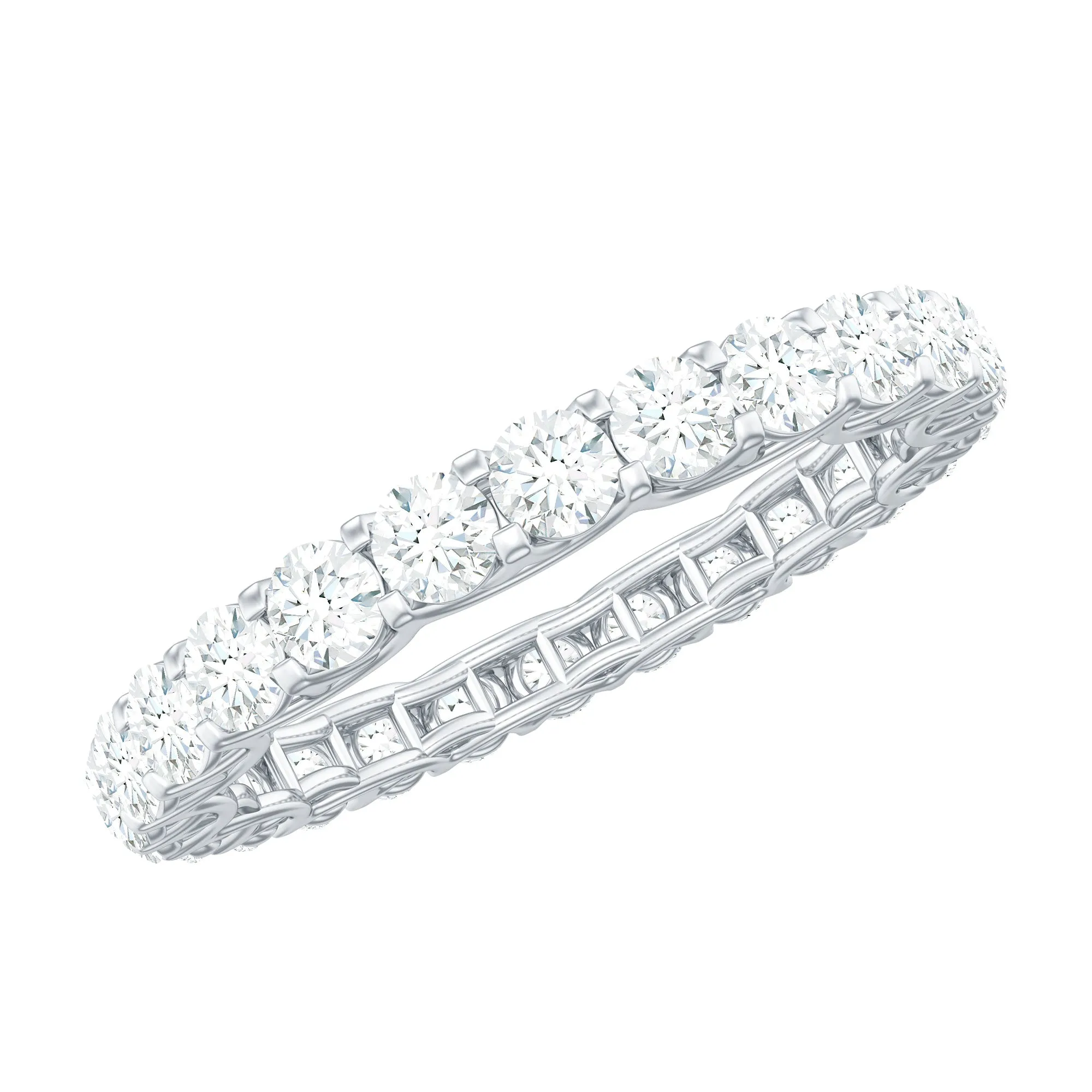 1.50 CT Certified Zircon Gold Full Eternity Ring