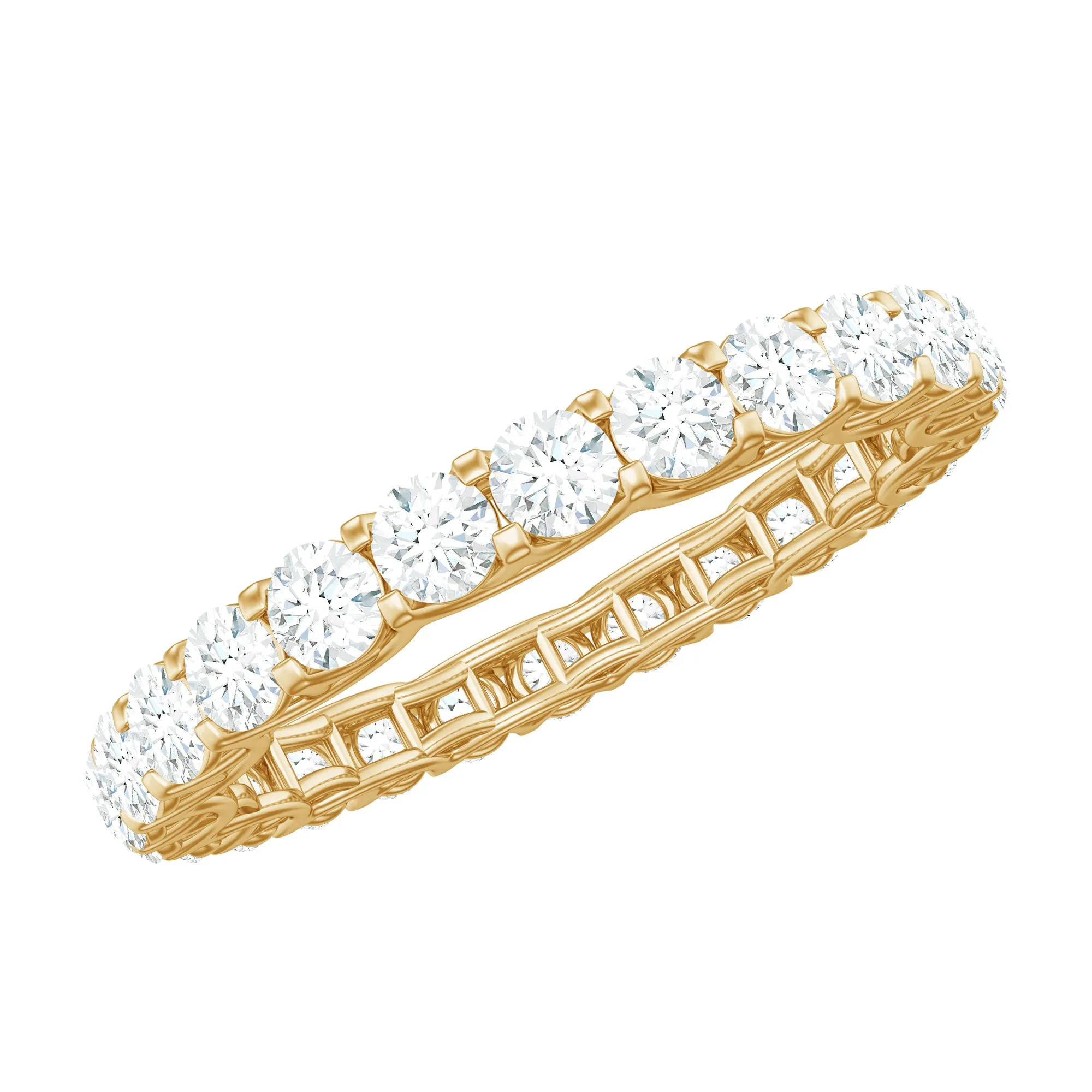 1.50 CT Certified Zircon Gold Full Eternity Ring