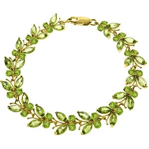 16.5 Carat 14K Solid Yellow Gold Butterfly Bracelet Peridot