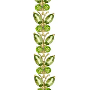 16.5 Carat 14K Solid Yellow Gold Butterfly Bracelet Peridot