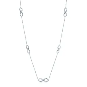 18ct White Gold Diamond Infinity Necklace