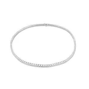 18ct White Gold Round Brilliant Cut Diamond Set Riviere Necklet