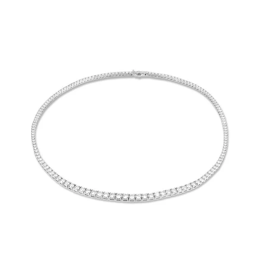 18ct White Gold Round Brilliant Cut Diamond Set Riviere Necklet