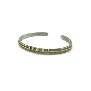 18k Gold Dust Argentium Sterling Silver Cuff