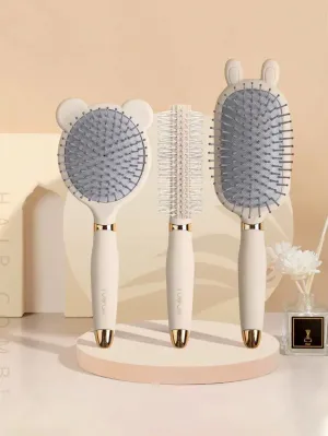 1pc Cartoon Massage Air Cushion Comb With Elegant Sand And Anti-Static Feature, Suitable For Curly/Straight Hair, Detachable Handle, Gentle Hair Care, Tangle Free, Comfortable Scalp Massage Experience Hair Brush