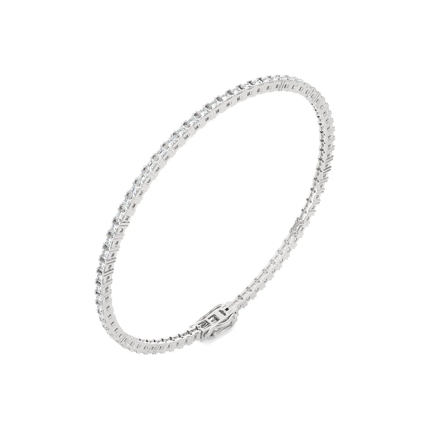 2 ctw Princess-Cut Lab Grown Diamond Tennis Bracelet