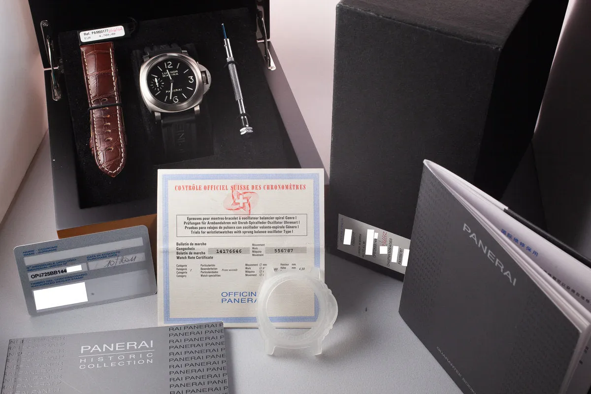 2011 Panerai Titanium Luminor Marina Pam 00177 with Box and Papers