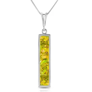 2.25 Carat 14K Solid White Gold Full Heart Peridot Necklace