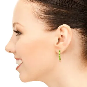 2.5 Carat 14K Solid Yellow Gold Earrings Natural Peridot