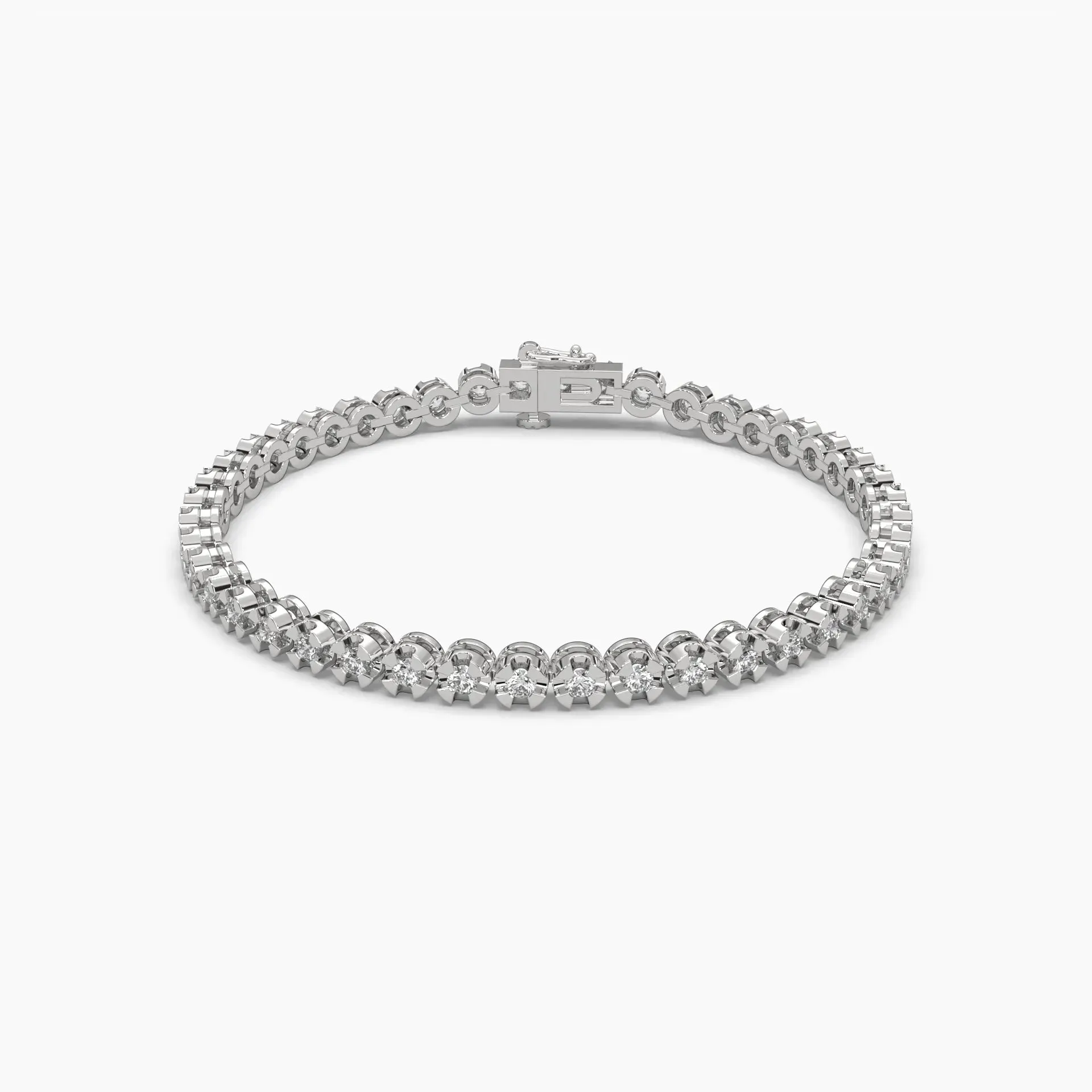 2ct Round Lab Grown Diamond Petite Tennis Bracelet - 7 Inches | 14k White Gold