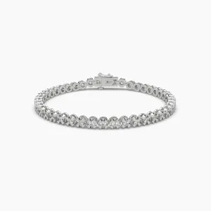 2ct Round Lab Grown Diamond Petite Tennis Bracelet - 7 Inches | 14k White Gold