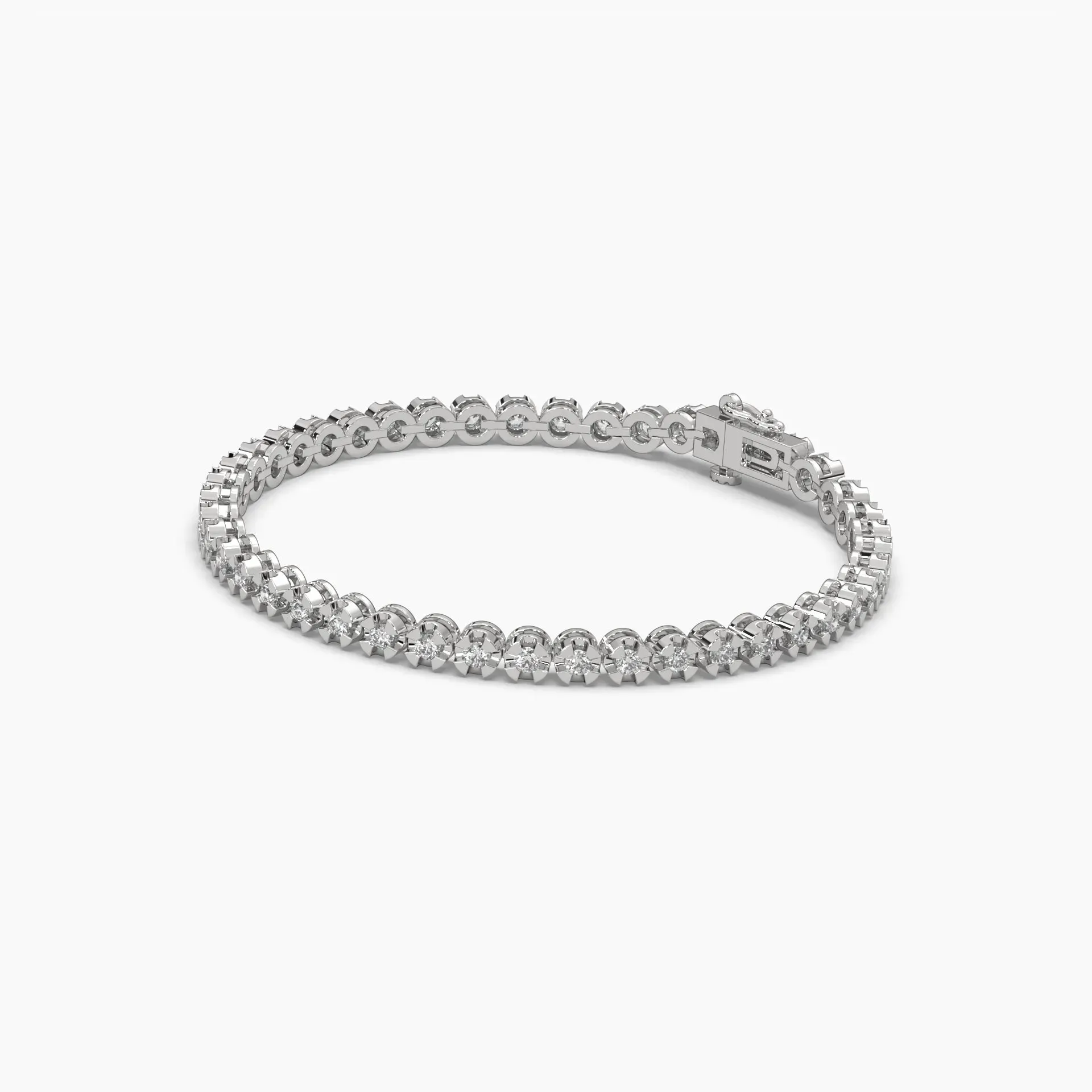 2ct Round Lab Grown Diamond Petite Tennis Bracelet - 7 Inches | 14k White Gold