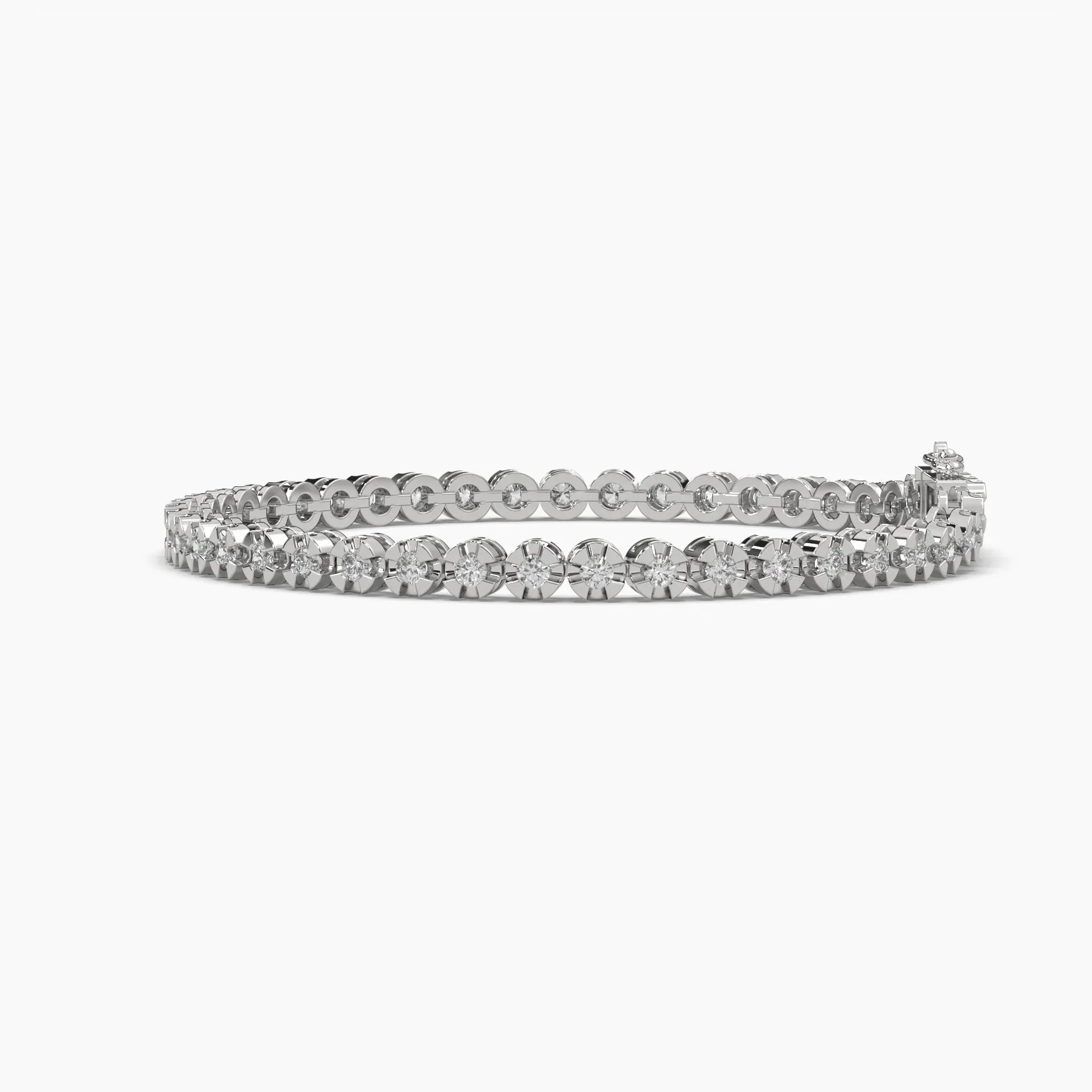 2ct Round Lab Grown Diamond Petite Tennis Bracelet - 7 Inches | 14k White Gold