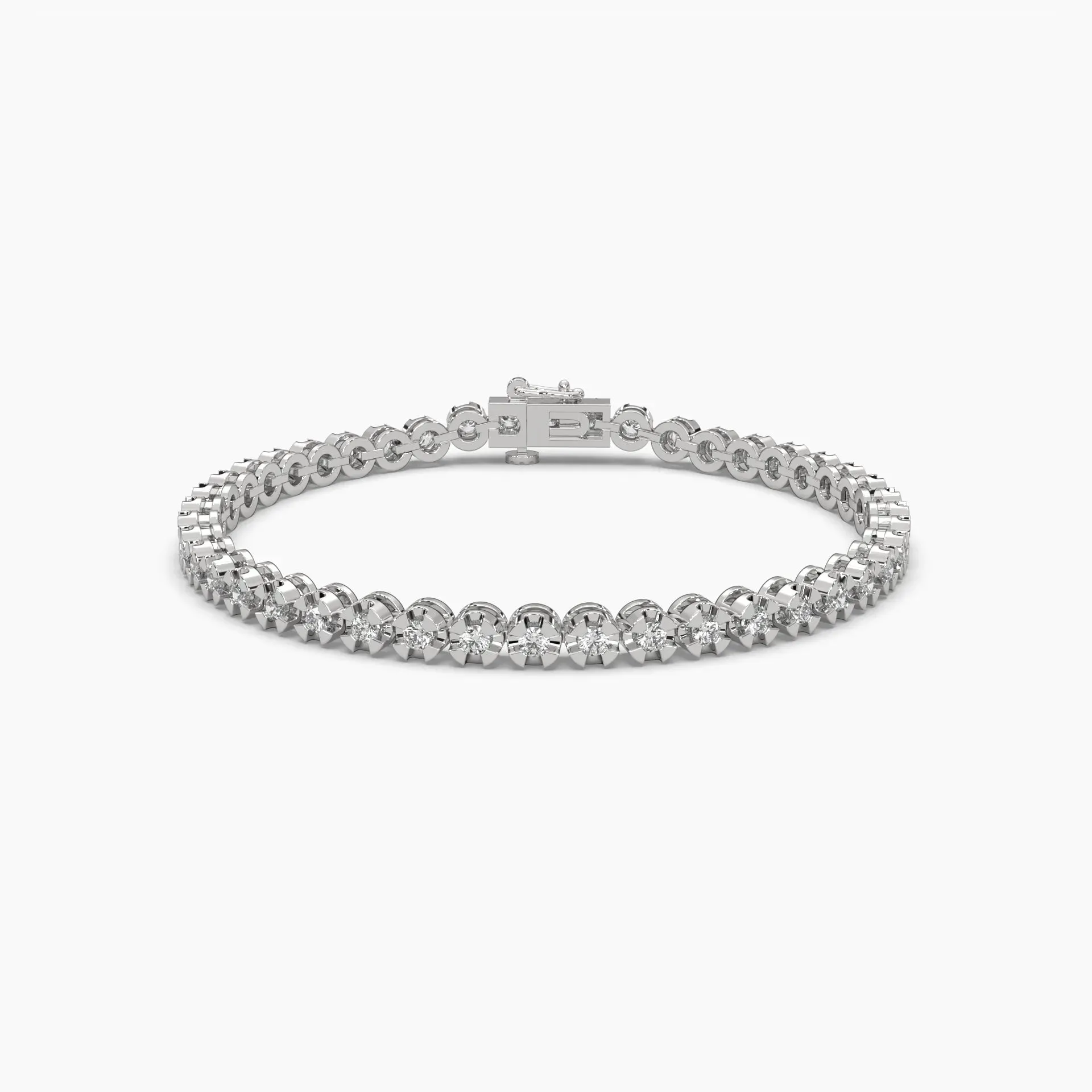 2ct Round Lab Grown Diamond Petite Tennis Bracelet - 7 Inches | 14k White Gold