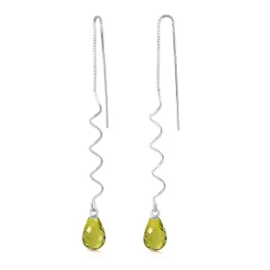 3.3 Carat 14K Solid White Gold Up In Flames Peridot Earrings